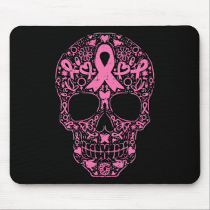 Mousepad Crânio Crânio Fita Rosa Fita Calavera Cancer Awa