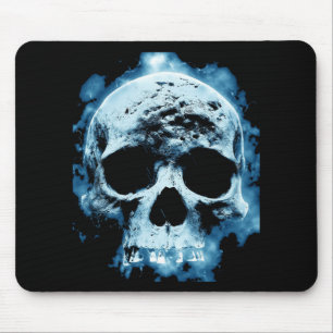 Mousepad Crânio da morte do Dia das Bruxas da chama azul