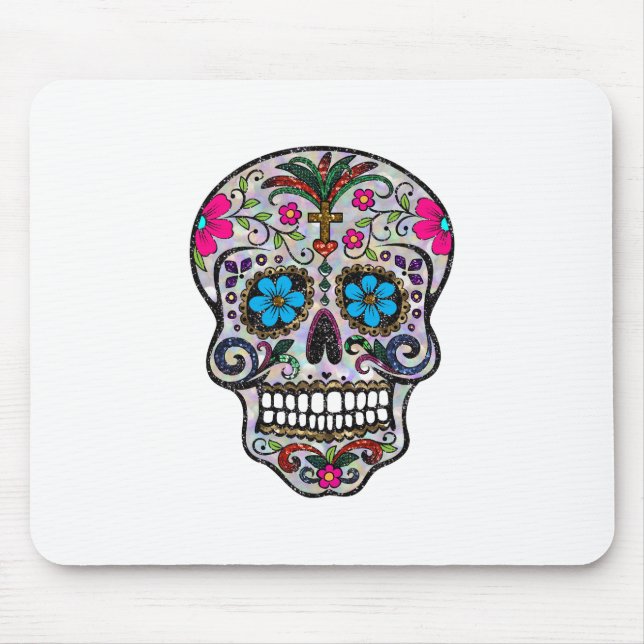 Mousepad crânio de açúcar brilhante (Frente)