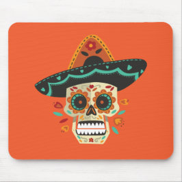 Mousepad Crânio de açúcar com o chapéu de Muertos | Mousepa