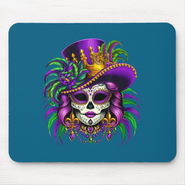 Mousepad Cranio de Açúcar Mardi Gras Para Arte (Frente)