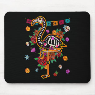 Mousepad Crânio De Açúcar Mexicano Flamingo Bone Dia das Br