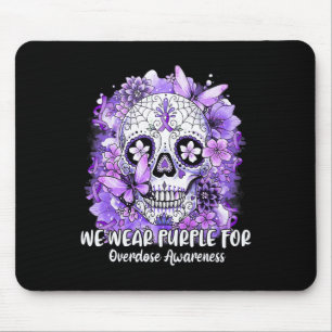 Mousepad Crânio De Açúcar Vestimos Roxo Para Sensibilização