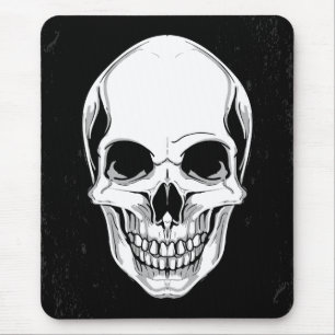 Mousepad Crânio de arreganho assustador no fundo do Grunge