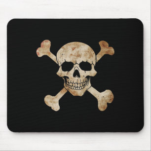 Mousepad Crânio De Bandeira Pirata E Esqueleto Crossbones