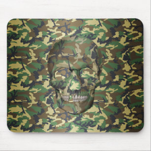 Mousepad Crânio de Camo Woodland 3D