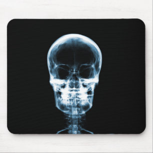 MOUSEPAD CRÂNIO DE ESQUELETO DA VISÃO DO RAIO X - AZUL
