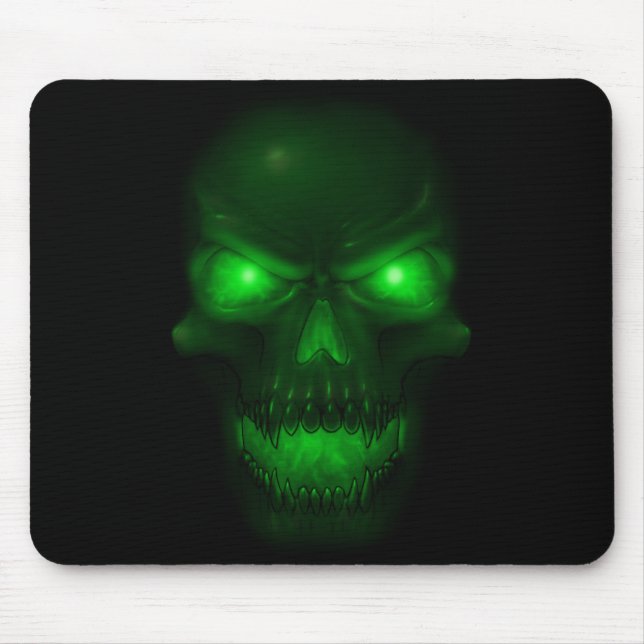 Mousepad Crânio de incandescência verde (Frente)