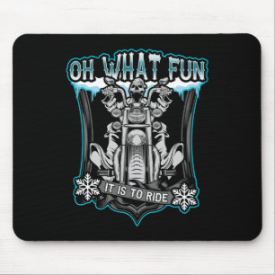 Mousepad Cranio de Papai Noel de Moto Natal Que Diversão Es