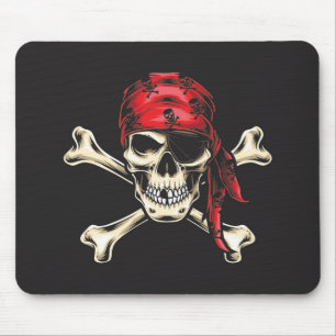 Mousepad Crânio de Pirata e Ossos Cruzados