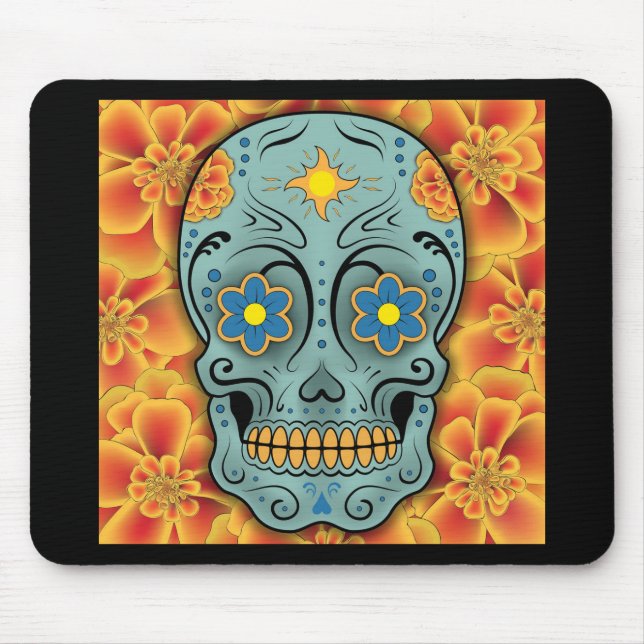 Mousepad Crânio do açúcar - dia do inoperante (Frente)