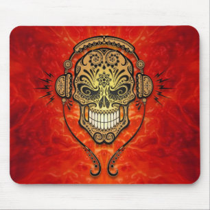 Mousepad Crânio do açúcar do DJ (vermelho)
