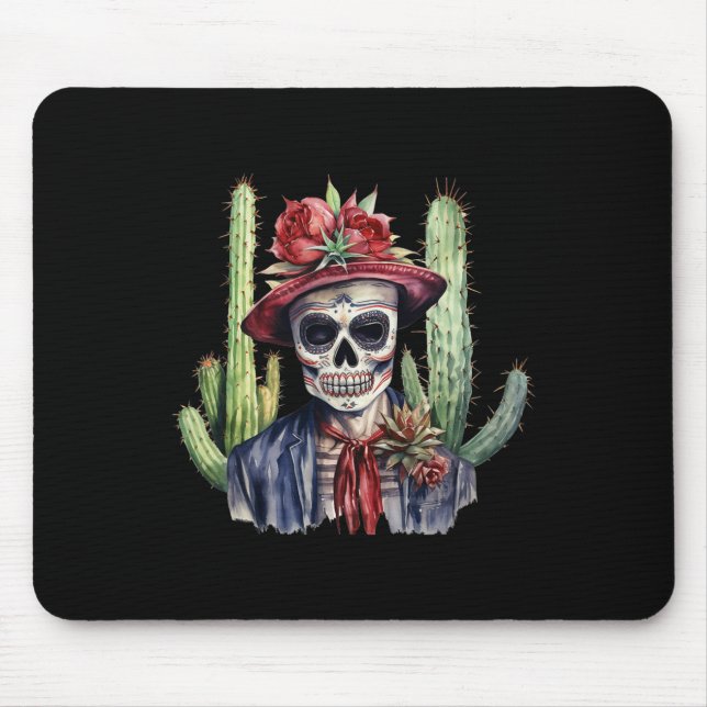 Mousepad Crânio do açúcar Pavilhão mexicano Cinco De Mayo D (Frente)