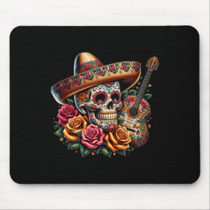 Mousepad Crânio do Cinco De Mayo Sombrero Festa Crânio Mexi