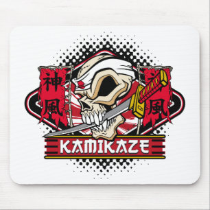 Mousepad Crânio do Kamikaze com espada japonesa