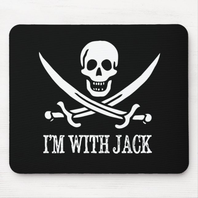 Mousepad Crânio do pirata e bandeira dos Crossbones: "Eu (Frente)