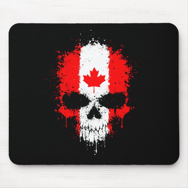 Mousepad Crânio do Splatter do gotejamento de Canadá (Frente)