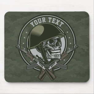 Mousepad Crânio e armas militares personalizados do Soldado