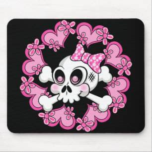 Mousepad Crânio e Corações em Cuta
