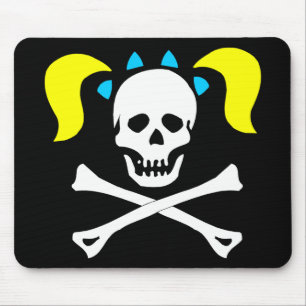 Mousepad Crânio e Crossbones com tranças
