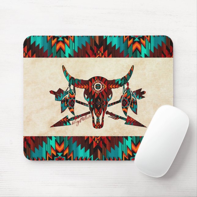 Mousepad Crânio E Setas De Buffalo Sudoeste (Com mouse)