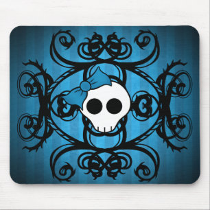 Mousepad Crânio feminino decorativo