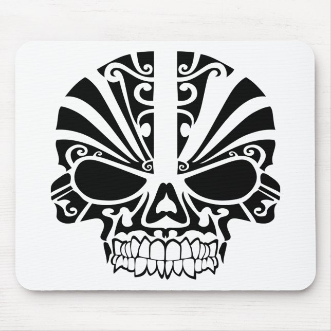 Mousepad Crânio maori da máscara do tatuagem (Frente)