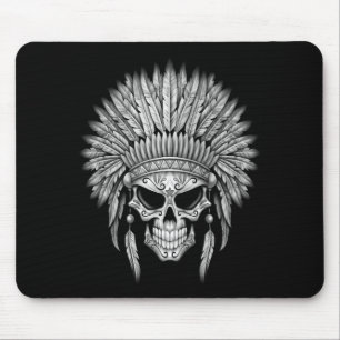Mousepad Crânio nativo escuro do açúcar com mantilha