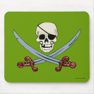 Mousepad Crânio Pirata e Arte Assustadora