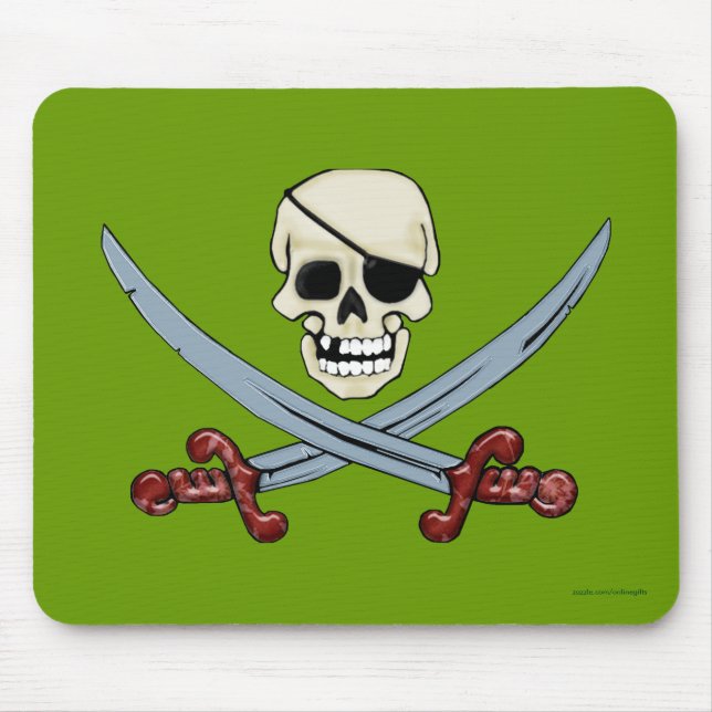 Mousepad Crânio Pirata e Arte Assustadora (Frente)