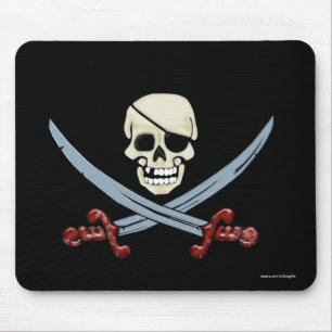 Mousepad Crânio Pirata e Arte Assustadora