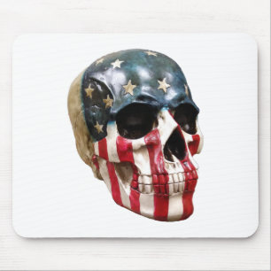 Mousepad Crânio vermelho branco e azul
