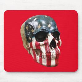 Mousepad Crânio vermelho branco e azul