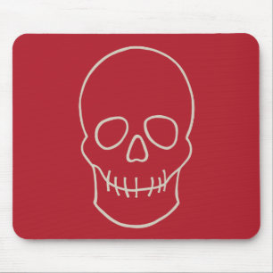 Mousepad Crânio - Vermelho sanguíneo e branco ósseo