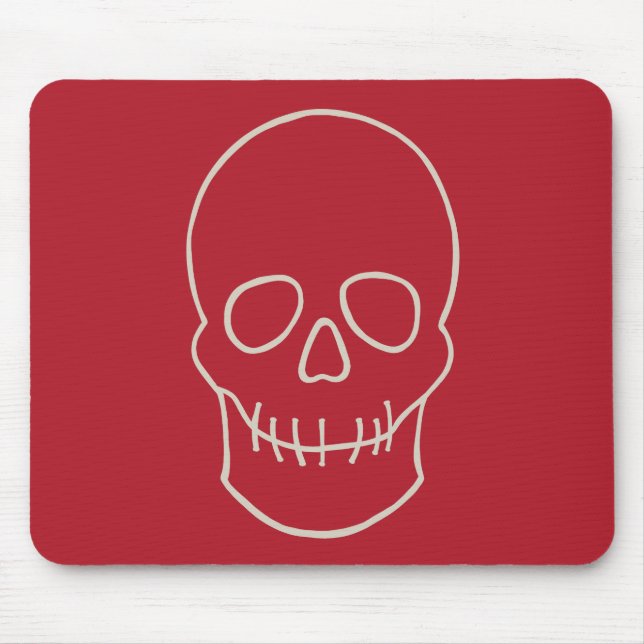 Mousepad Crânio - Vermelho sanguíneo e branco ósseo (Frente)