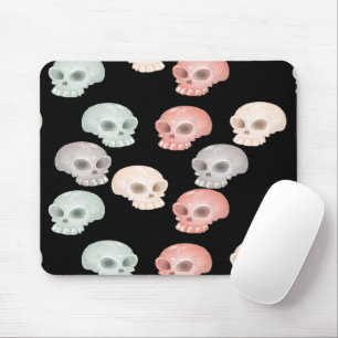 Mousepad crânios coloridos em preto