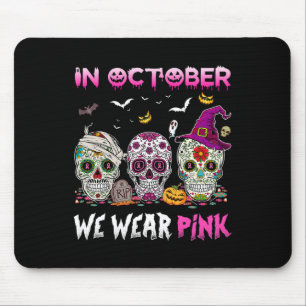 Mousepad Crânios De Açúcar Em Outubro Vestimos Cancer Rosa