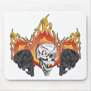 Mousepad Crânios flamejantes
