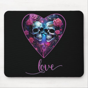 Mousepad Crânios Góticos Amor Para o Amor de São Valentim R