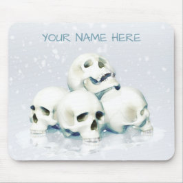 Mousepad Crânios na neve. Personalizado