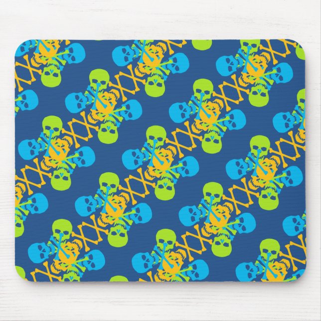 Mousepad Crânios personalizáveis e ossos cruzados (Frente)