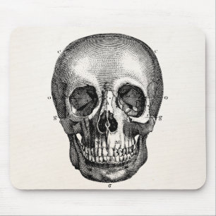 Mousepad Crânios retros do crânio dos 1800s do vintage de