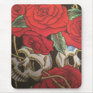Mousepad Crânios/rosas