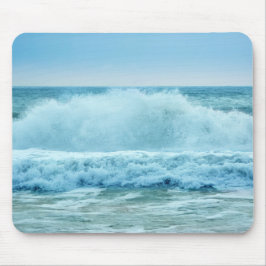 Mousepad Crashing Waves Blue Ocean Beach Photo