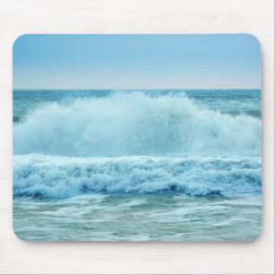 Mousepad Crashing Waves Blue Ocean Beach Photo