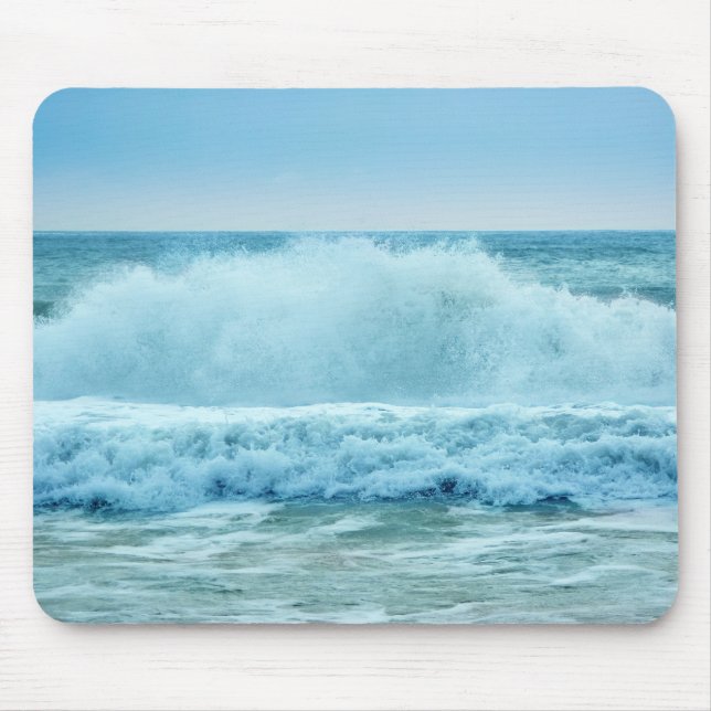 Mousepad Crashing Waves Blue Ocean Beach Photo (Frente)