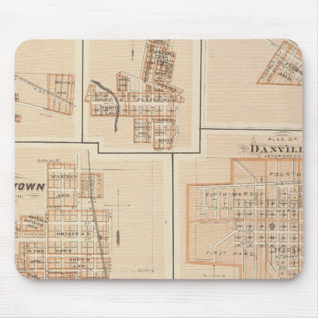 Mousepad Crawfordsville, Montgomery Co com Brownsburg (Frente)