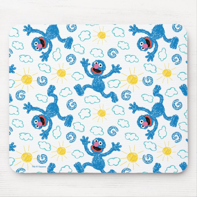 Mousepad Crayon Grover Padrão de Sol (Frente)