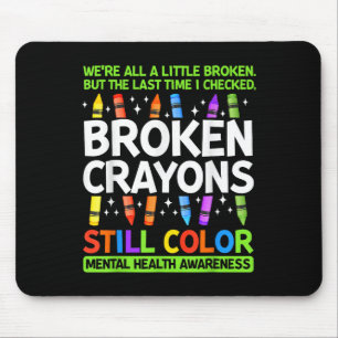 Mousepad Crayons Partidos Ainda Coloridos Saúde Mental S Aw