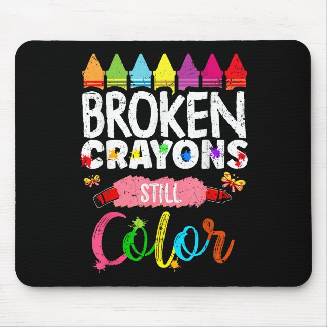 Mousepad Crayons Partidos Ainda Coloridos Saúde Mental S Aw (Frente)